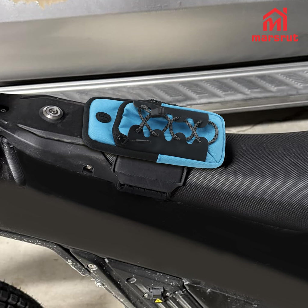Ebike Phone Bag - Front Battery Frame Storage Pouch for Electric Dirt Bikes (Blue)