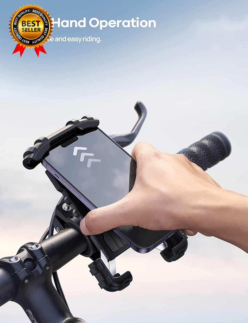 Motorcycle Handlebar Phone Mount - Universal Cell Phone Holder for Bikes