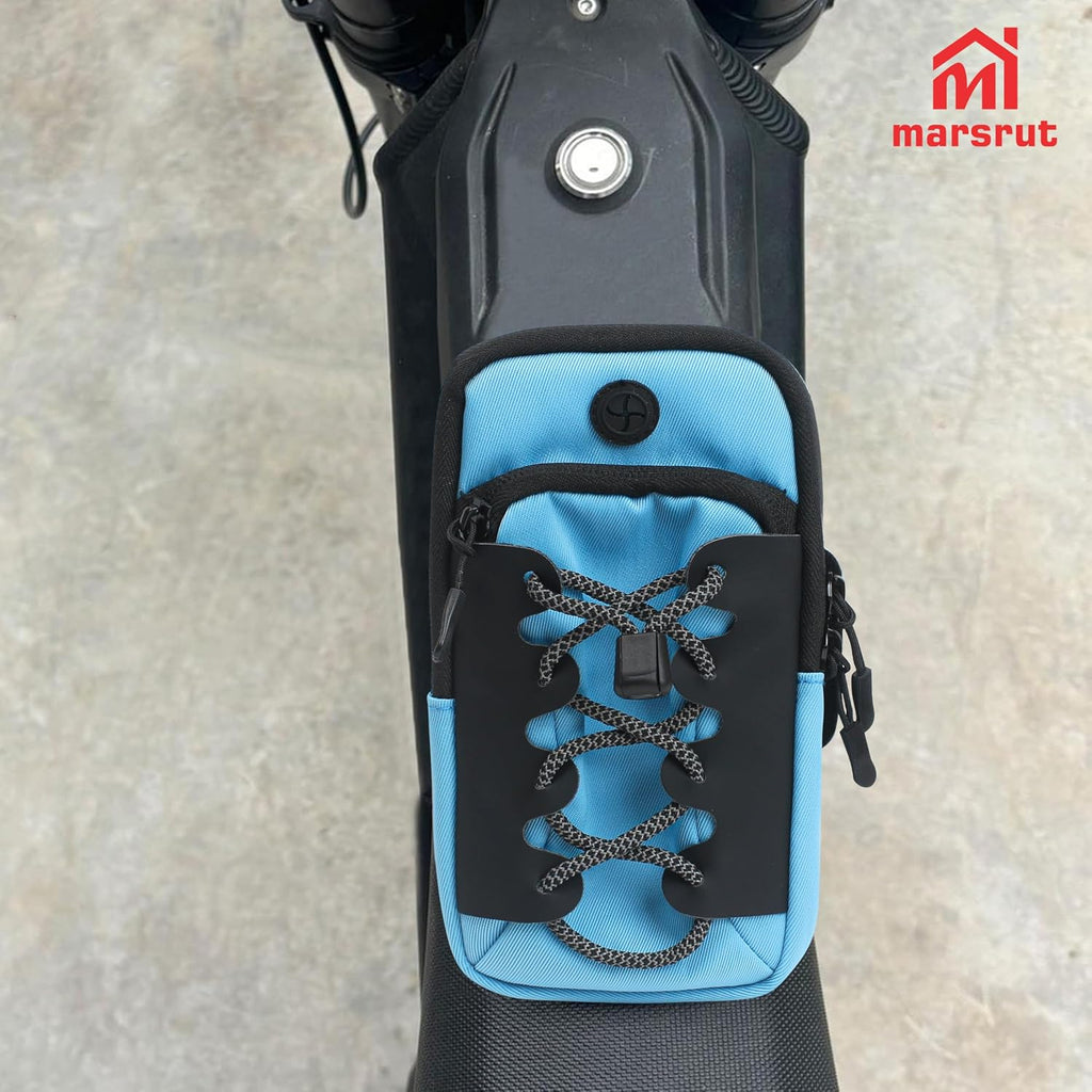 Ebike Phone Bag - Front Battery Frame Storage Pouch for Electric Dirt Bikes (Blue)
