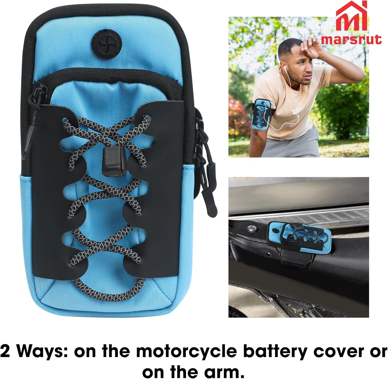 Ebike Phone Bag - Front Battery Frame Storage Pouch for Electric Dirt Bikes (Blue)